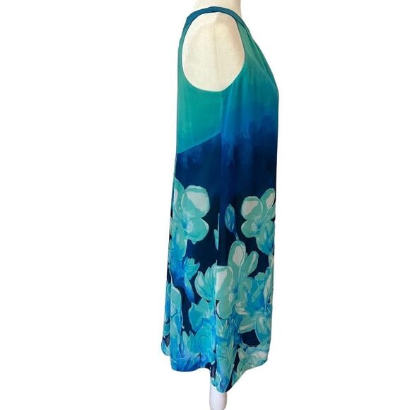DB Established 1962 Beautiful Blue Floral Chiffon Dress.  Sleeveless. Size 6. - Picture 7 of 12
